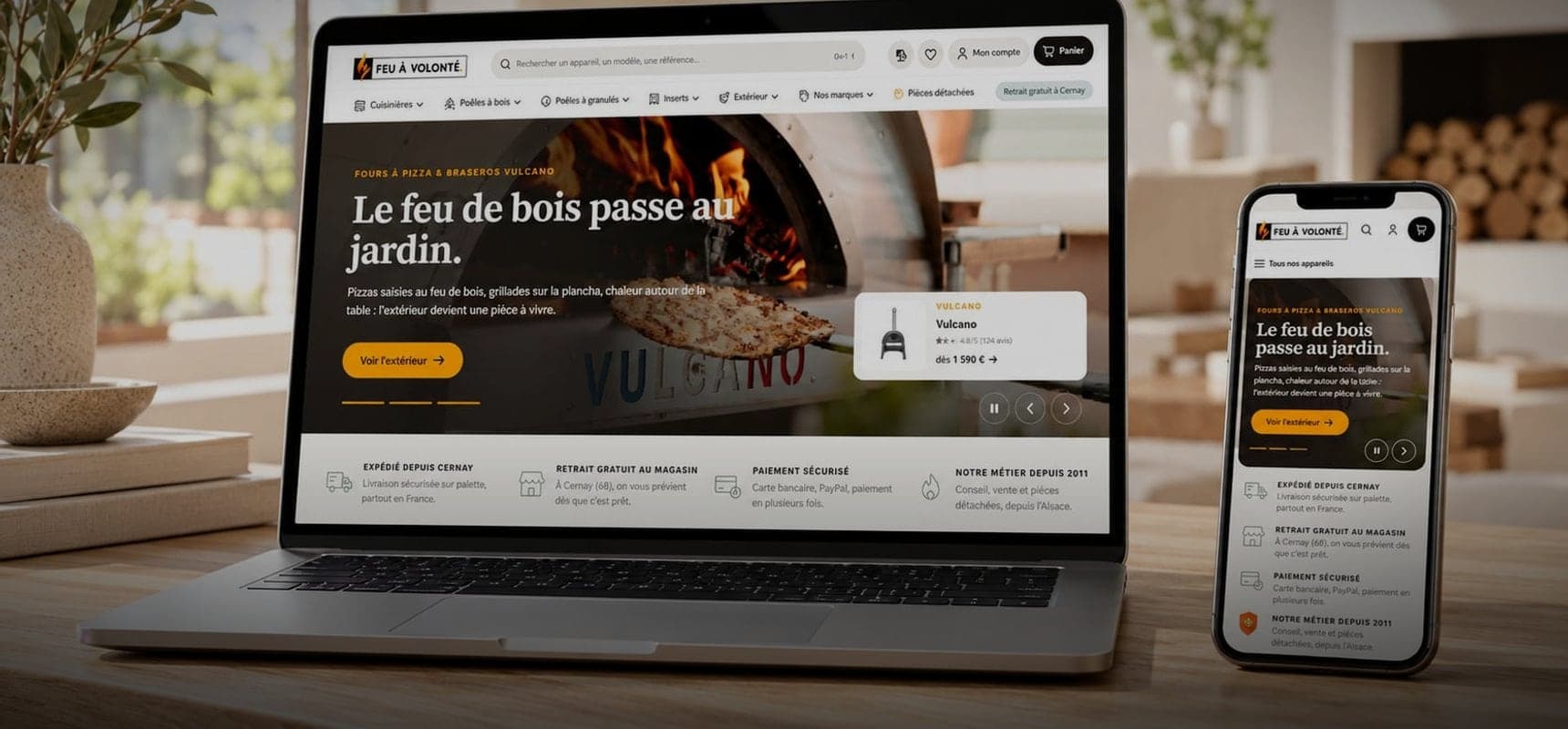 Site de Feu à Volonté, réalisé par LEVEL 1